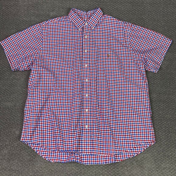 Polo Ralph Lauren Short Sleeve Sport Shirt Men's 2XB Red Blue Gingham Check - Picture 1 of 8